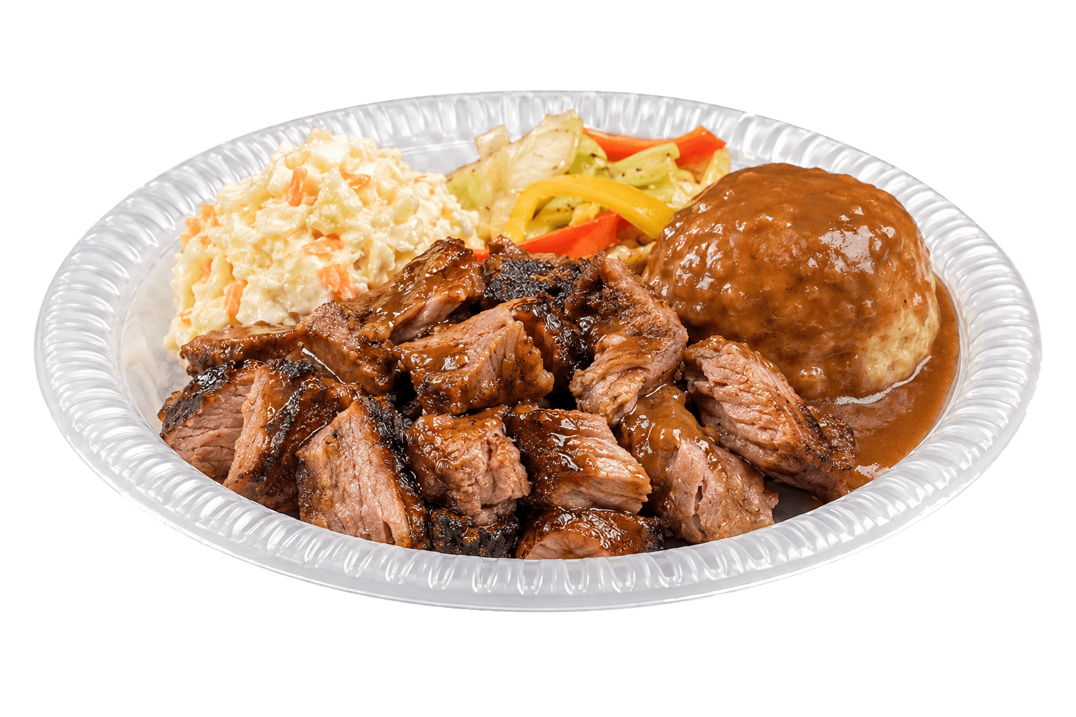 Sepinggan Penuh: Daging, coleslaw, salad dan kuah dalam satu hidangan